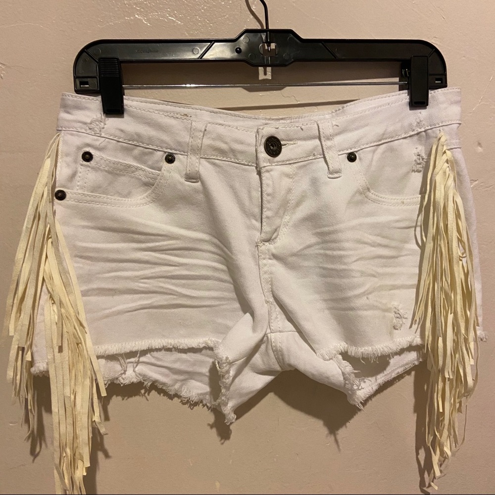 White summer shorts